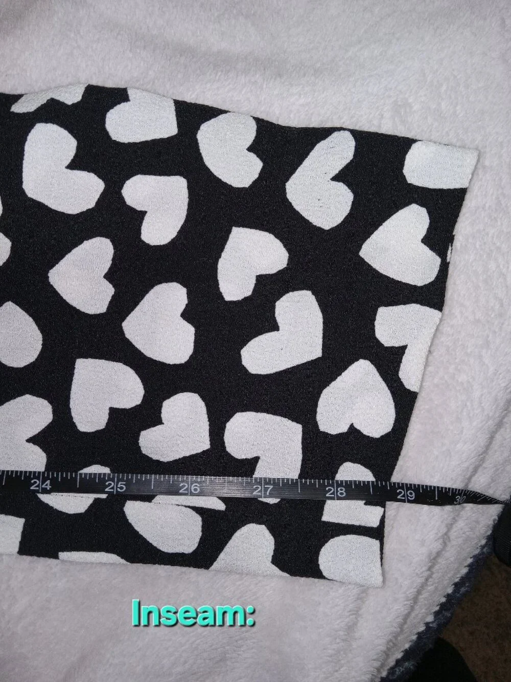 Kate Spade Dancing Hearts Pants XS Black White Heart Print Elastic Waist Bow Vis